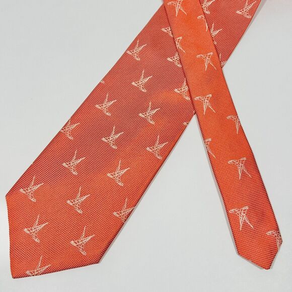 Tommy Bahamas Off Island Orange Mainsail Boat Sailing Tie Necktie Woven Silk - Picture 1 of 9